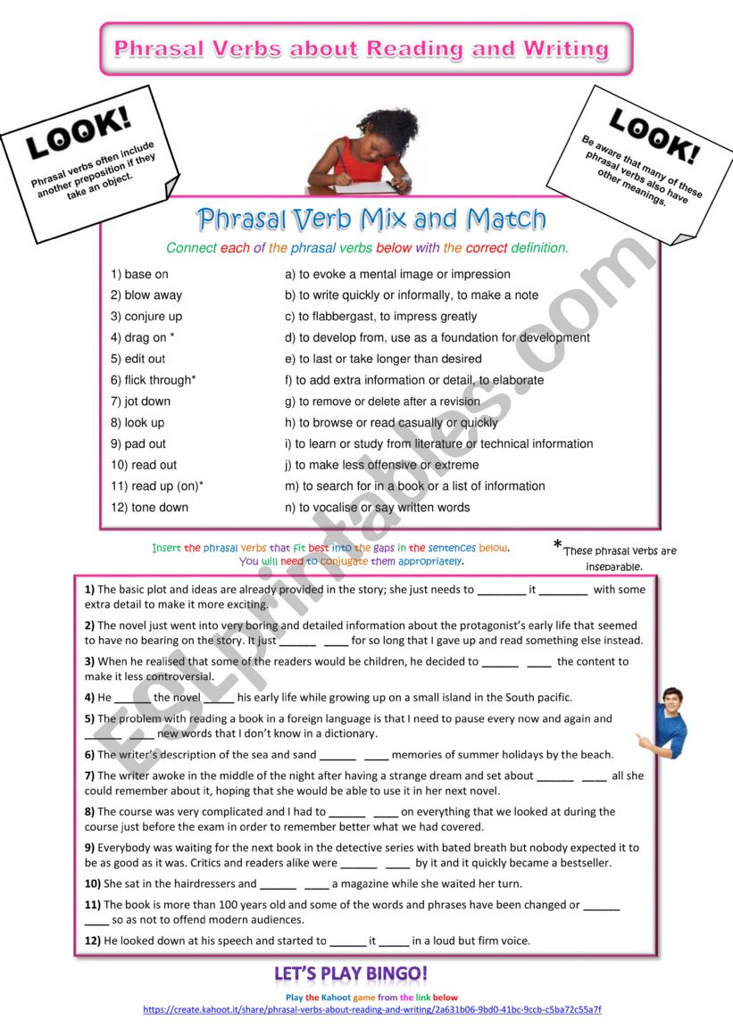 Phrasal Verbs about Reading and Writing