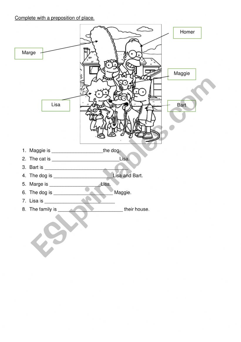 Prepositions worksheet