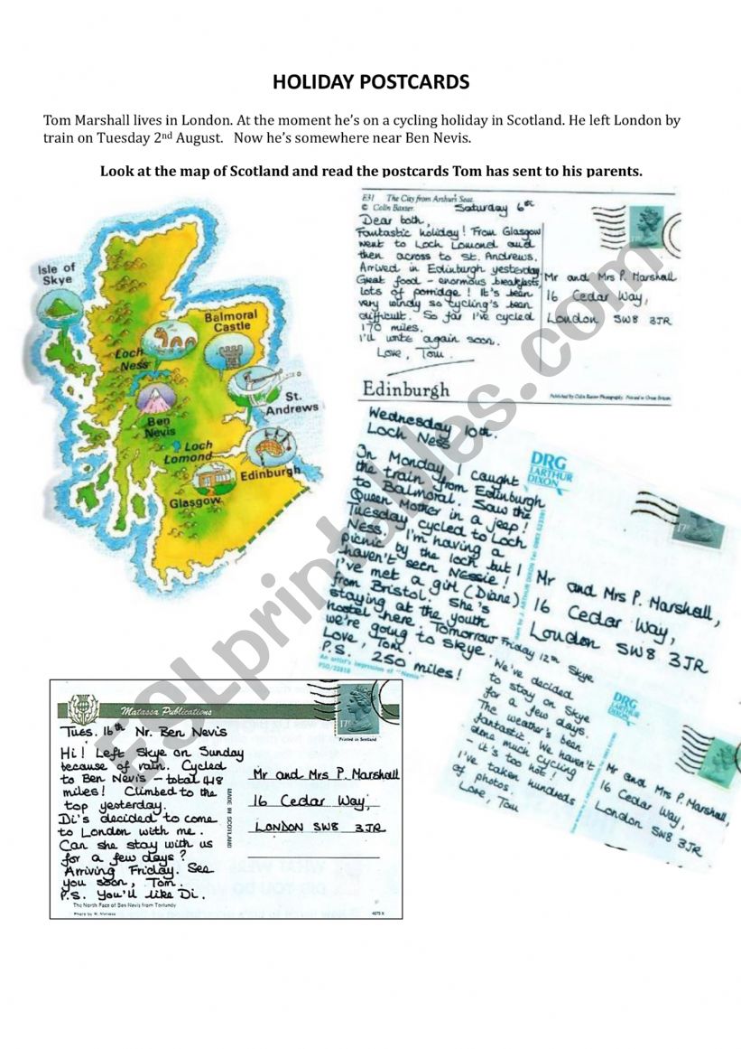 Holiday postcards : preterit or pres perf
