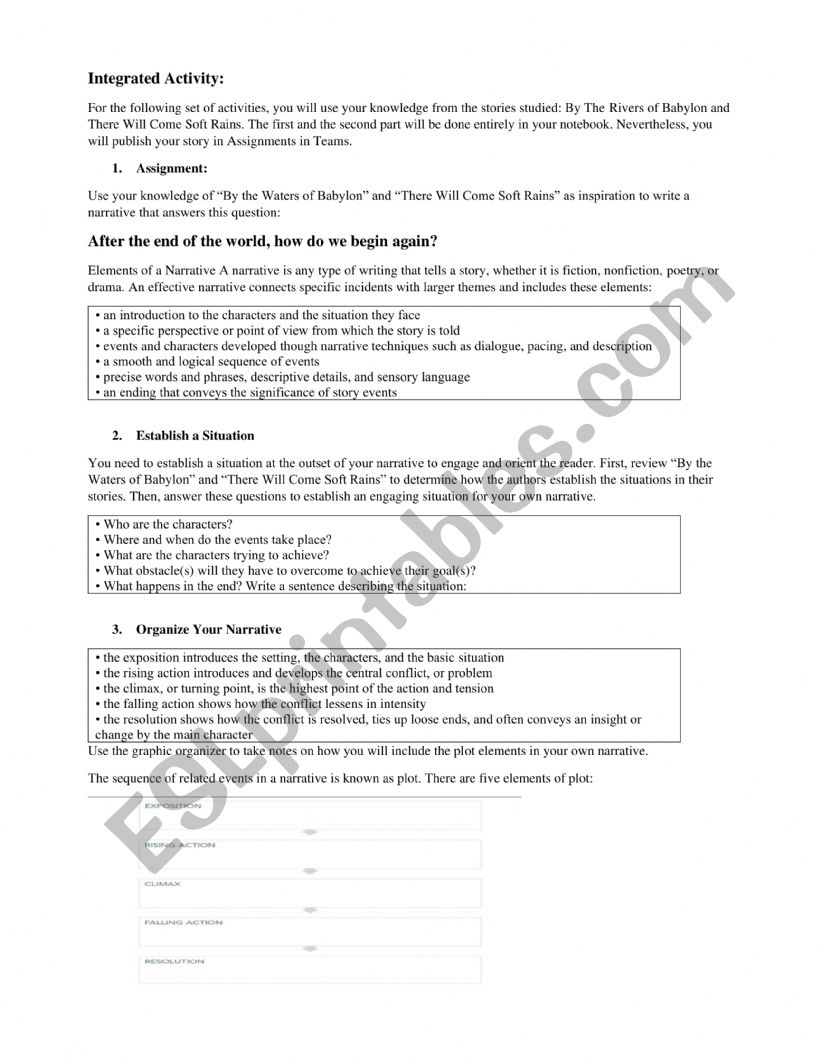 Integrated Activity fo Language Arts