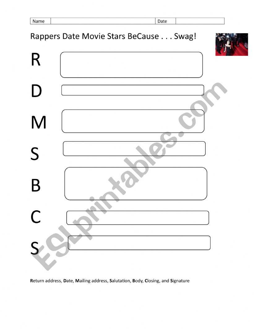 Business Letter Writing with mnemonic device and example