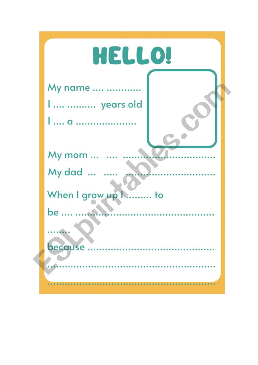 Handout for basic information worksheet