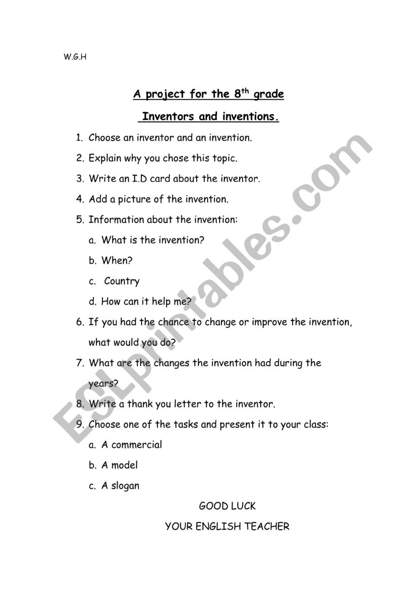 final project worksheet