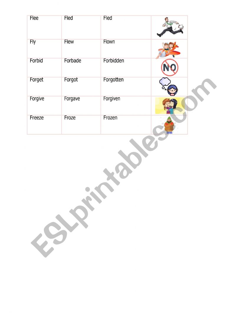 Irregular verbs 2/ 3 worksheet