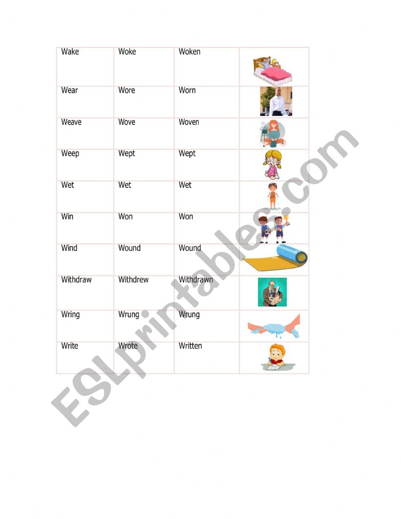 irregular verb with picture 4/4