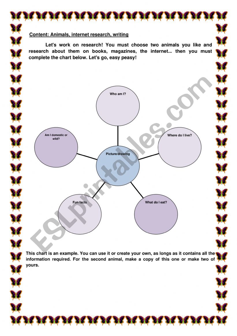 Animal research worksheet