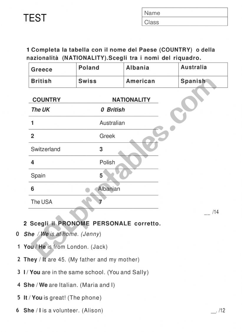 test countries and nationalities, to be