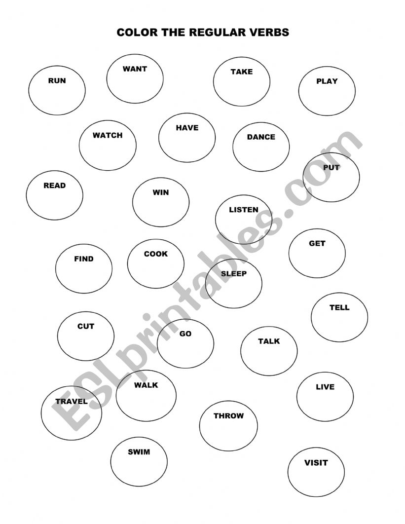 REGULAR VERBS YLE worksheet