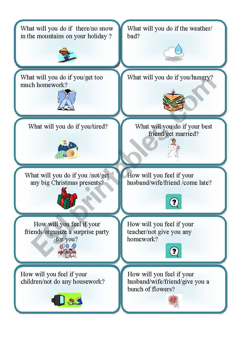 First conditional question cards