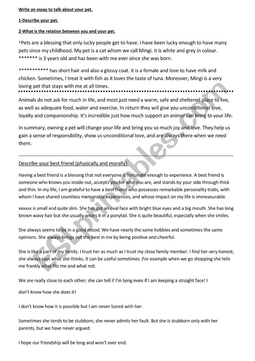 sample of writing 8th grade worksheet