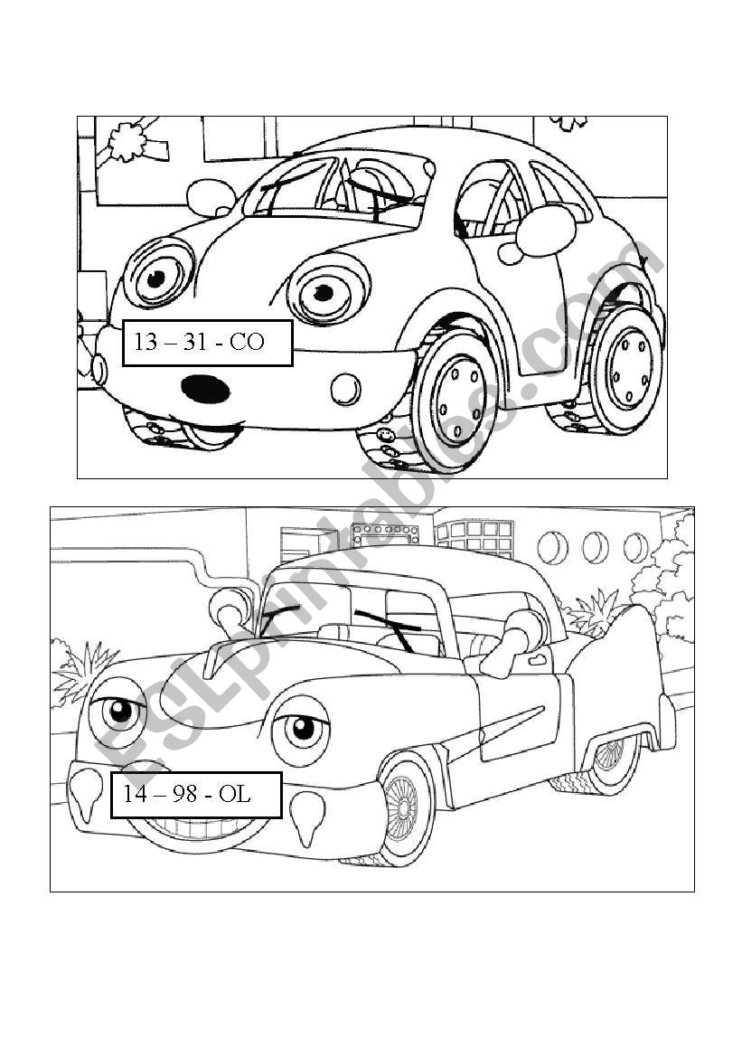 Cars registration worksheet