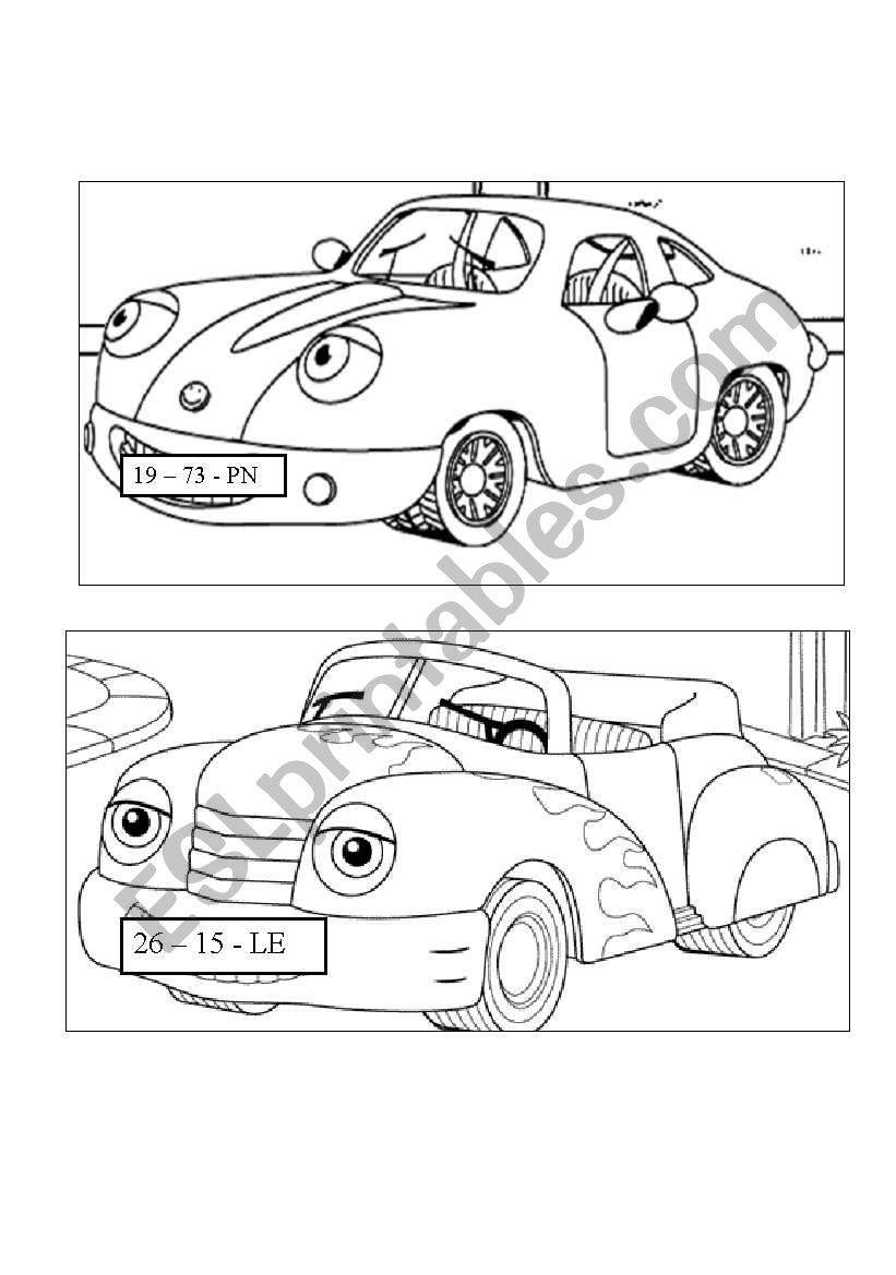 Cars registration2 worksheet