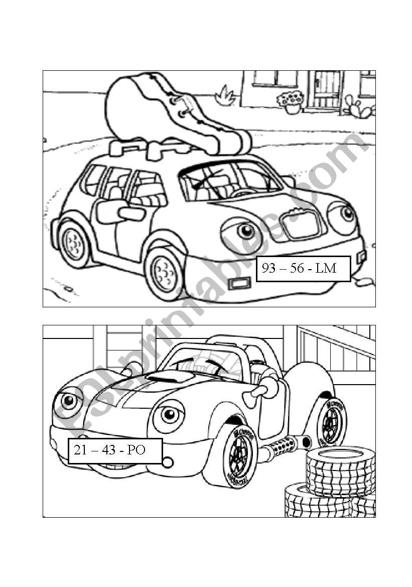 Cars registration4 worksheet