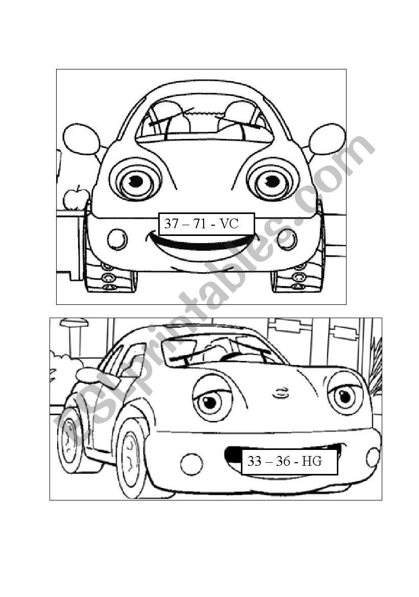 Cars registration5 worksheet