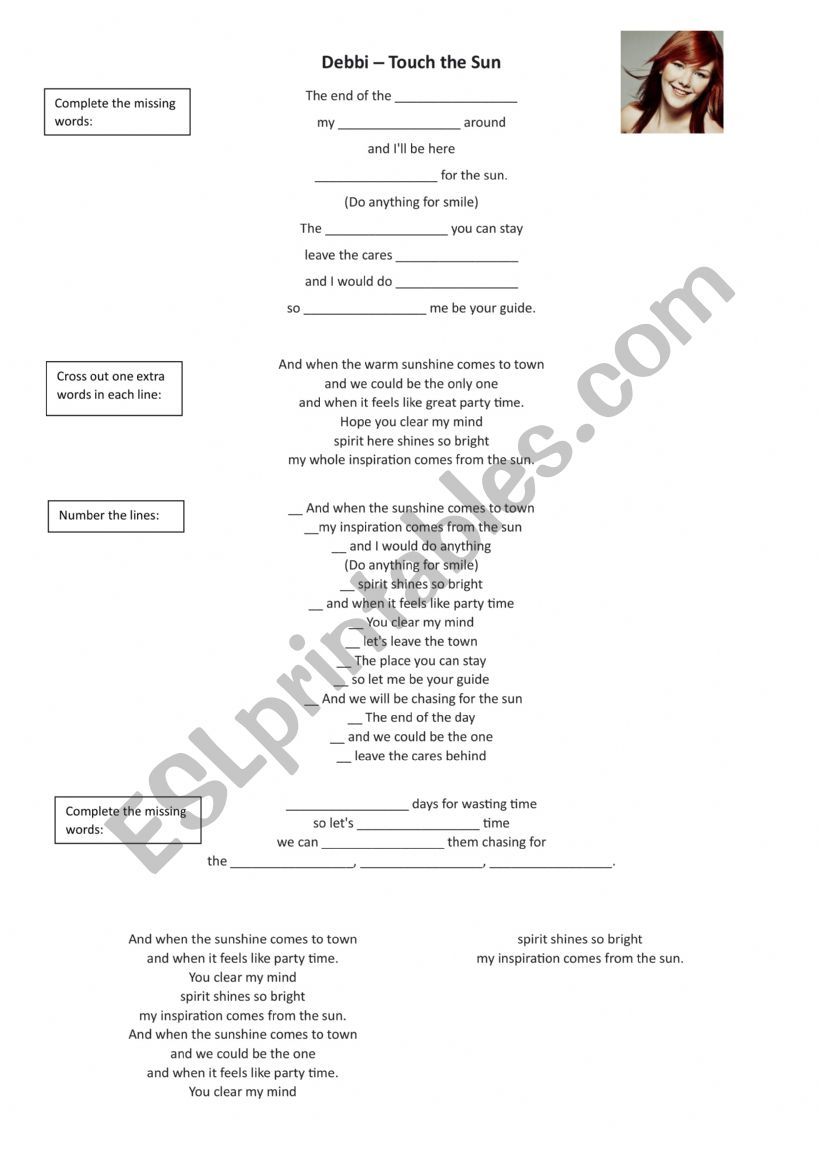 Song - Touch the Sun (by Debbi)