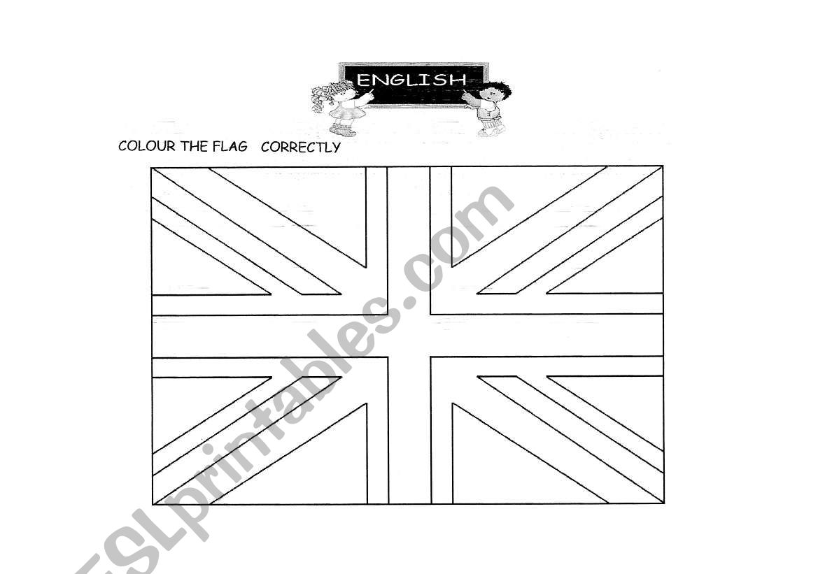 Colour the flag worksheet