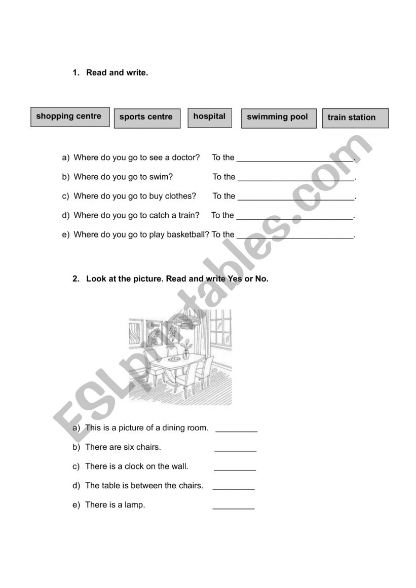 My house worksheet