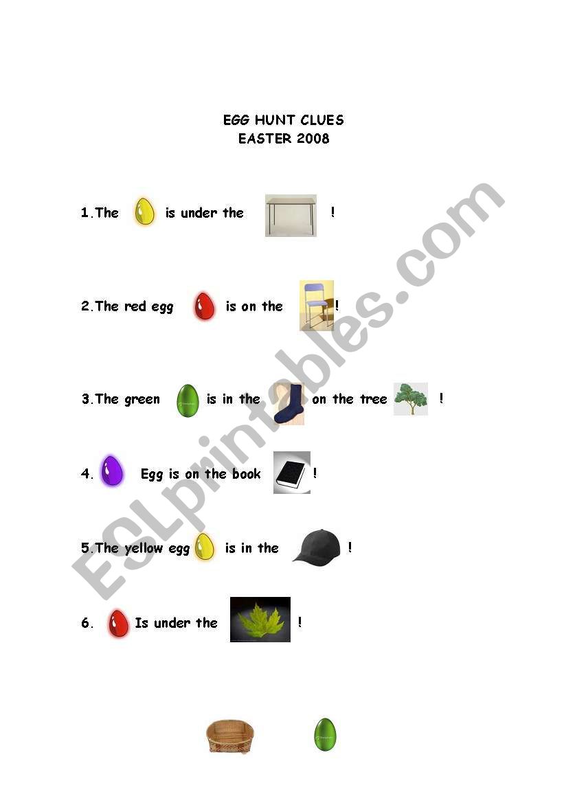 Easter party hunts worksheet