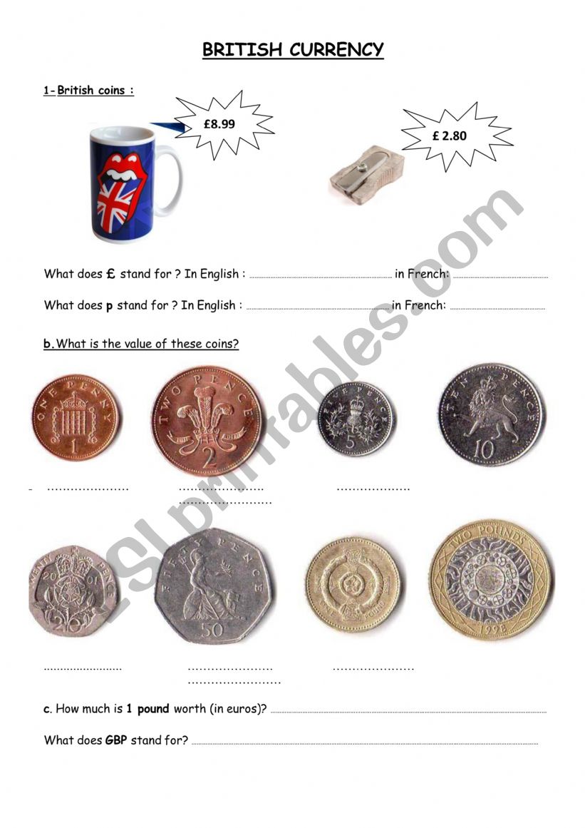 British currency / Sterling Pound 