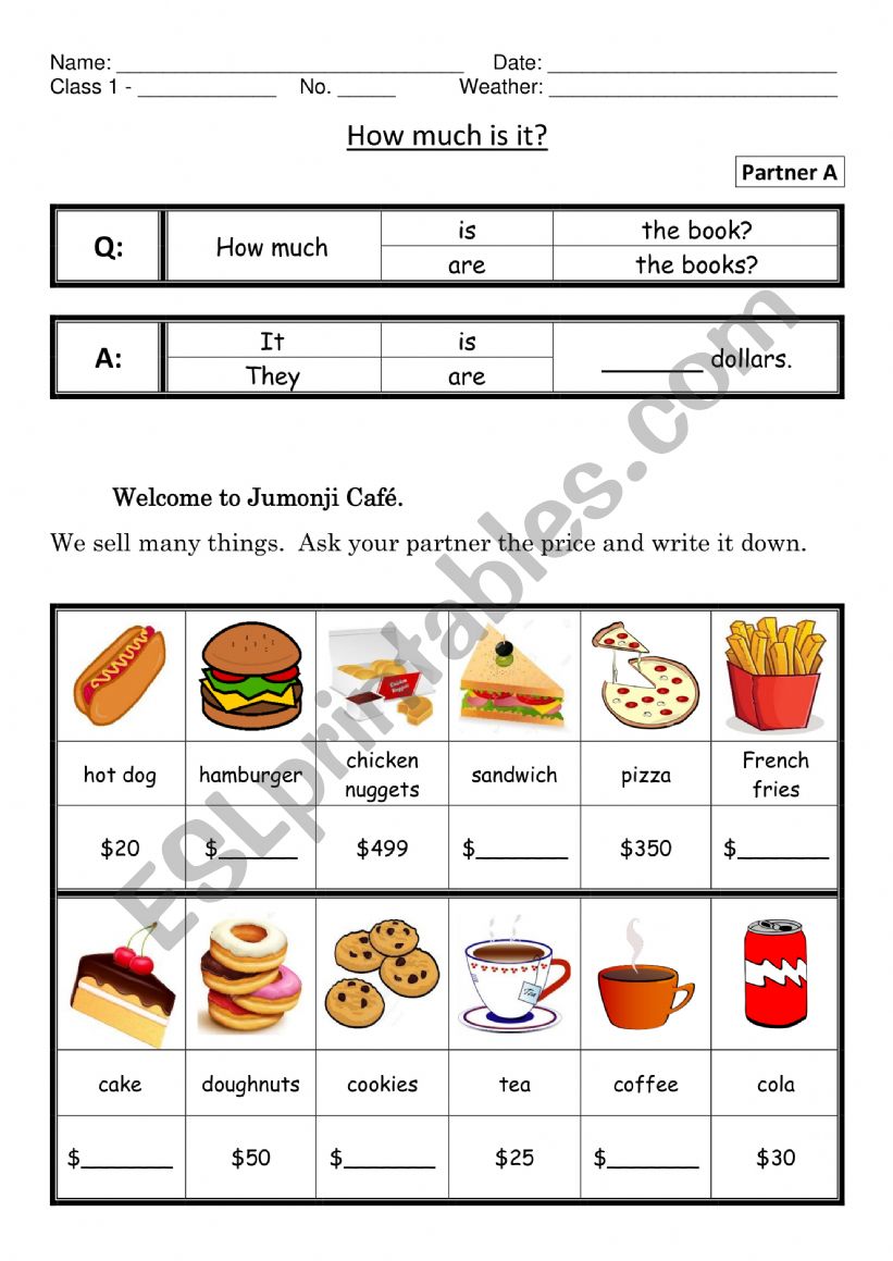 How much is it worksheet