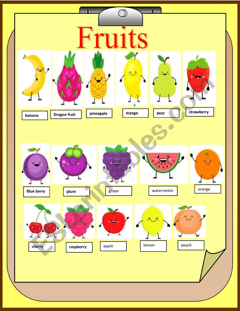 Fruits worksheet