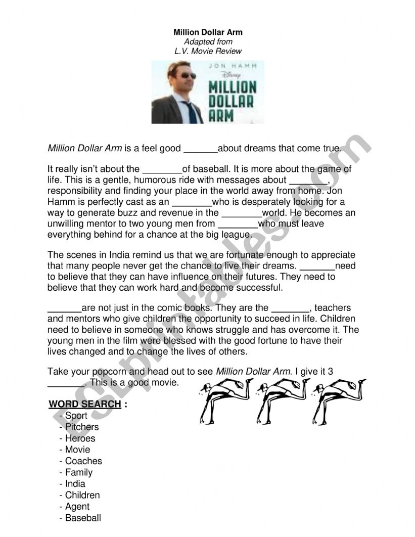Million Dollar Arm worksheet