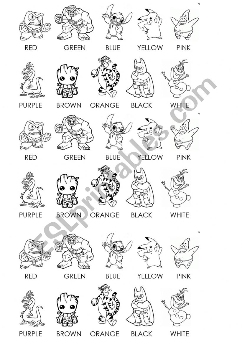 COLOUR FLASHCARDS worksheet
