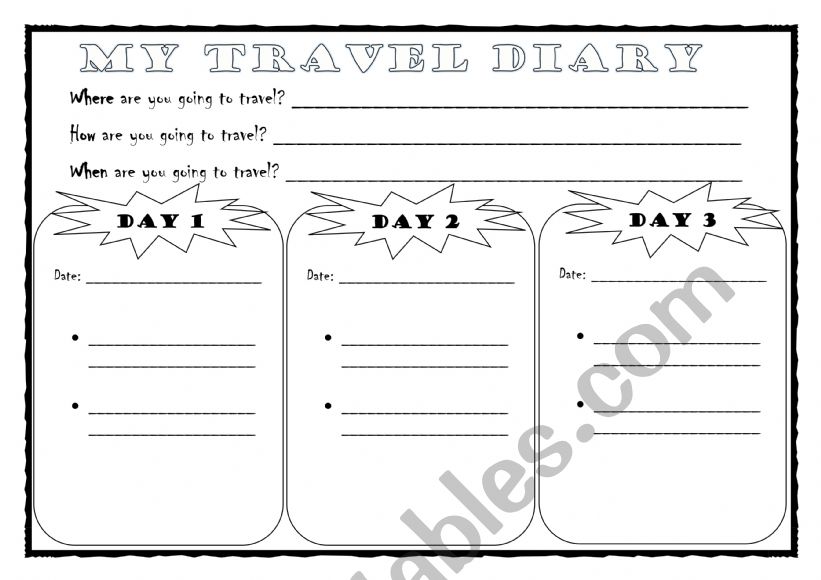 Writing: My travel diary- use of be going to