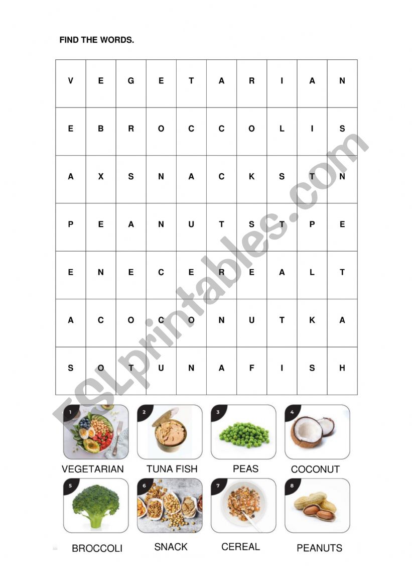 FOOD WORDSEARCH worksheet