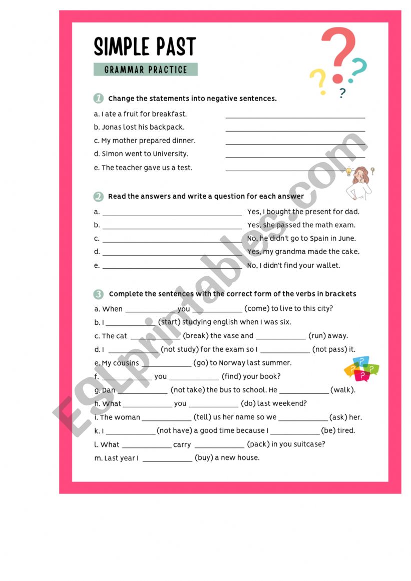 Simple Past worksheet