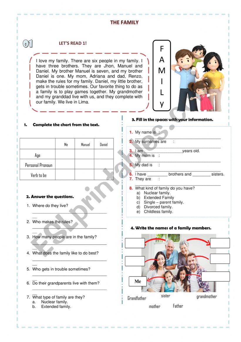 family worksheet