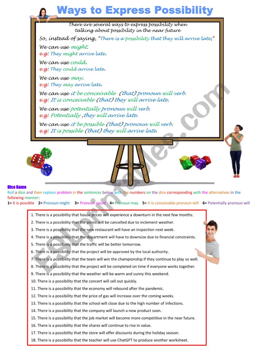 Ways to Express Possibility worksheet