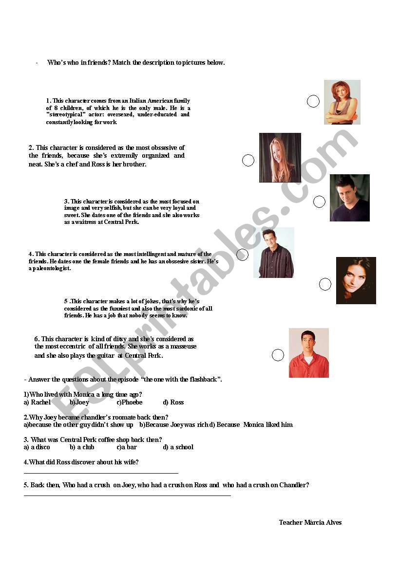 Friends video activity worksheet