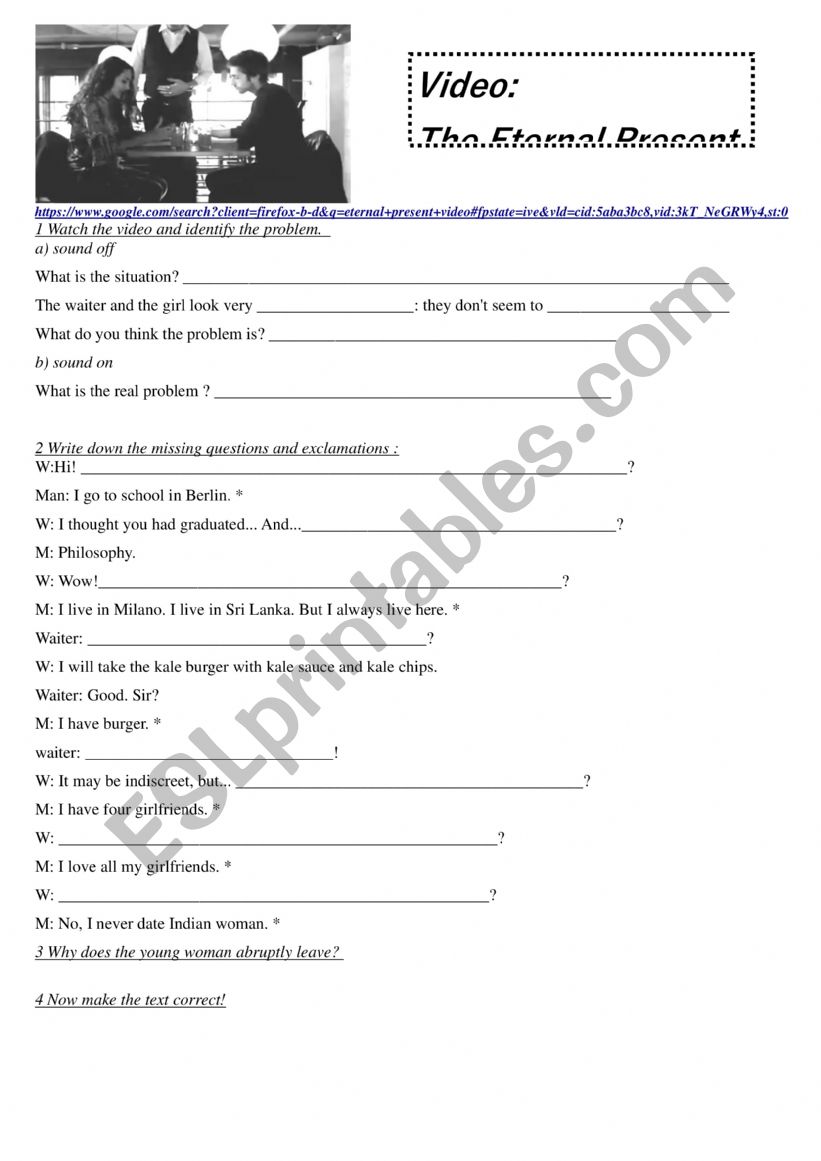 the eternal present worksheet
