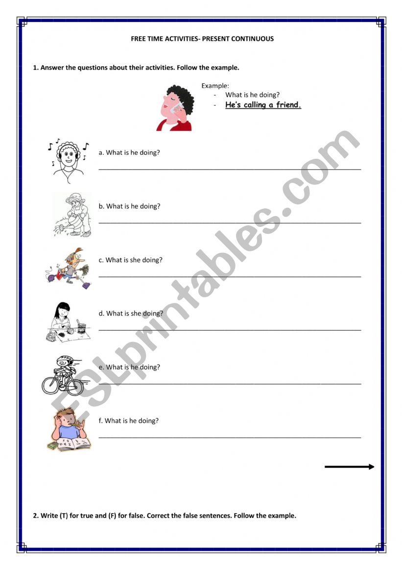 present progressive tense worksheet