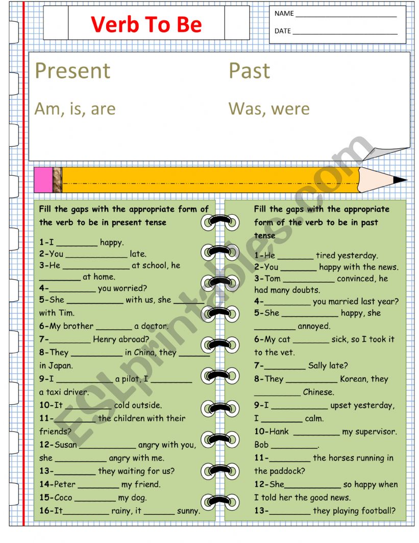 Verb To Be worksheet