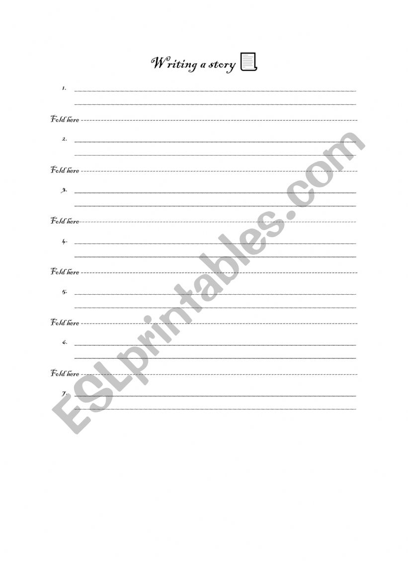 Writing a story worksheet
