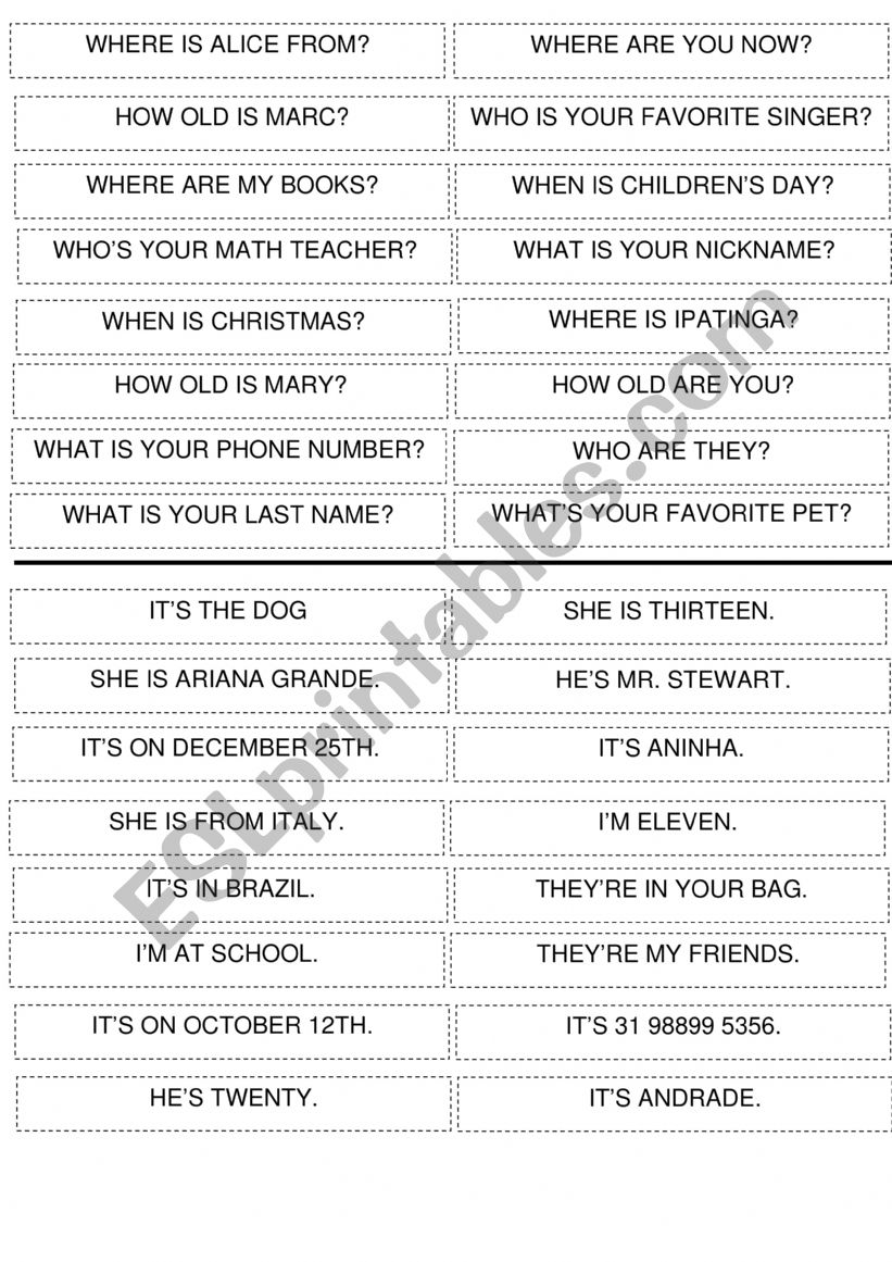 Snap - Wh questions and Personal Information