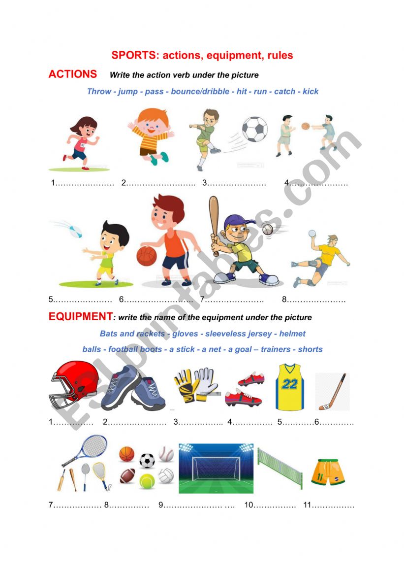 Sports worksheet