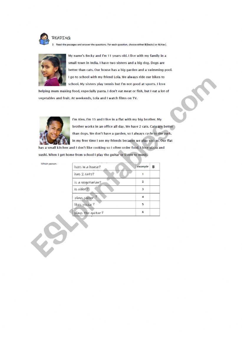 reading practice worksheet