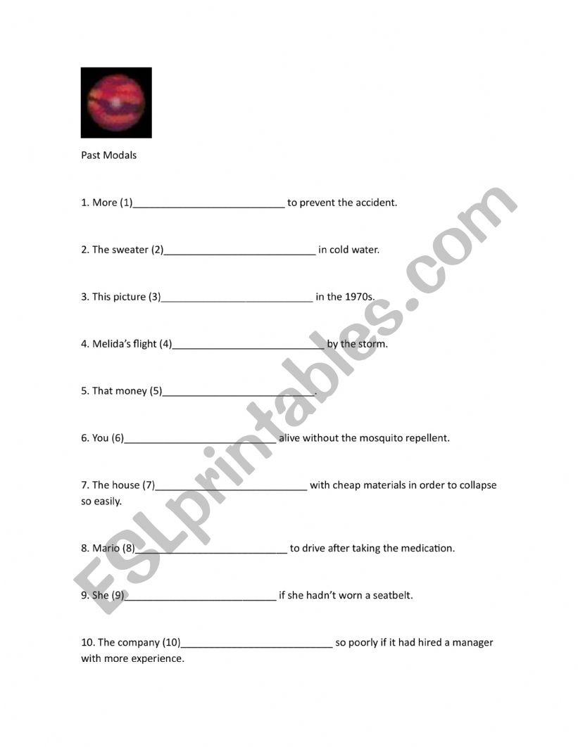 Past Modals worksheet
