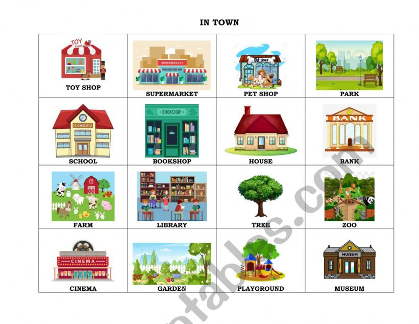 In Town worksheet