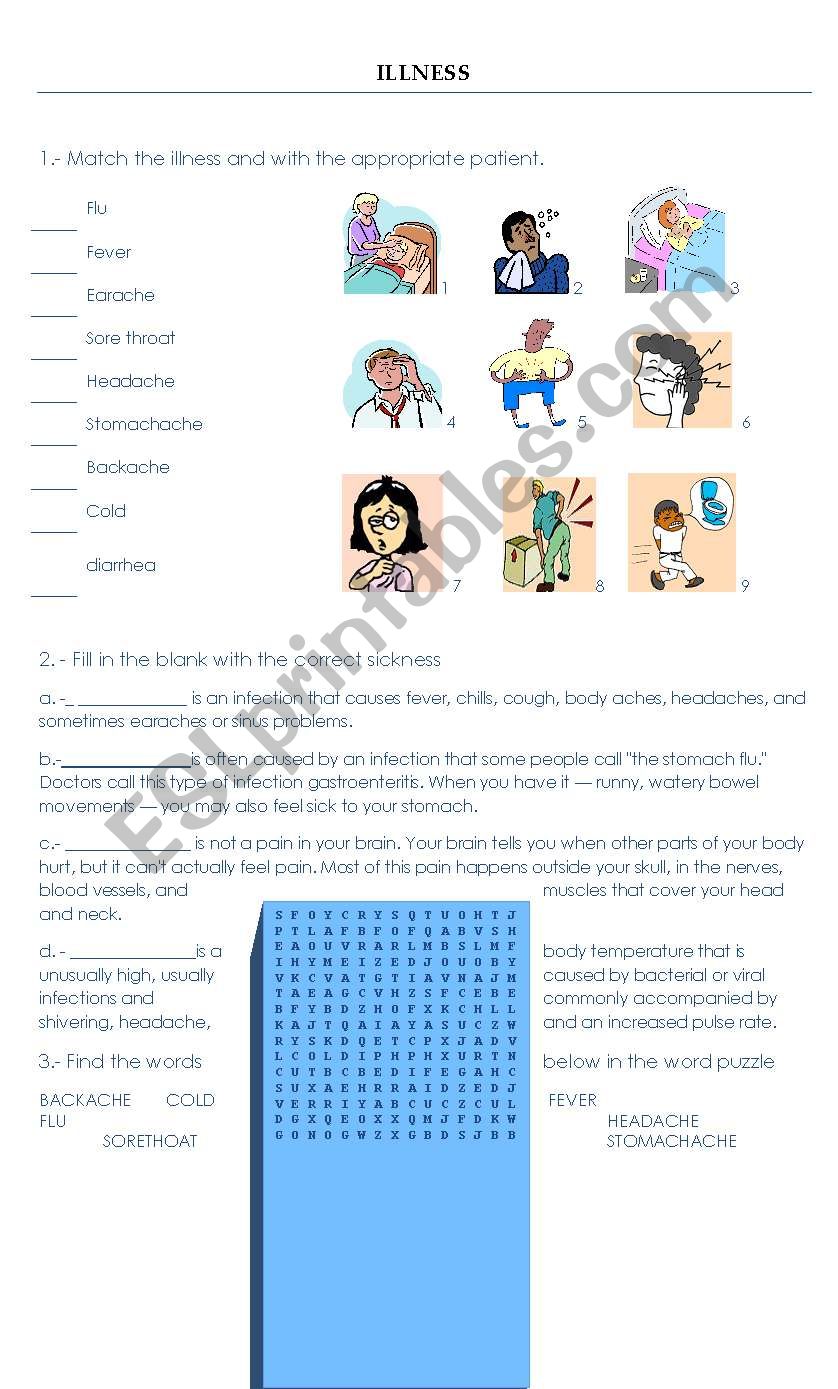 Illness worksheet