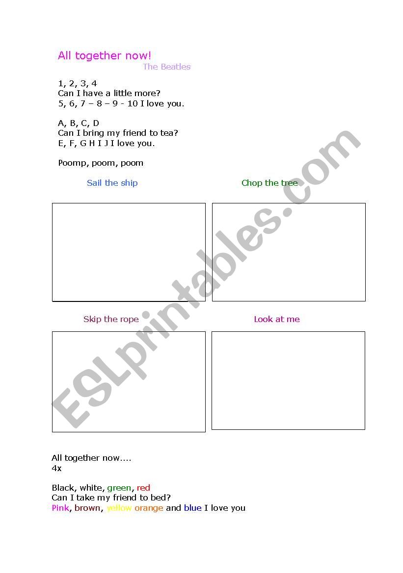 All Together Now! Beatles worksheet