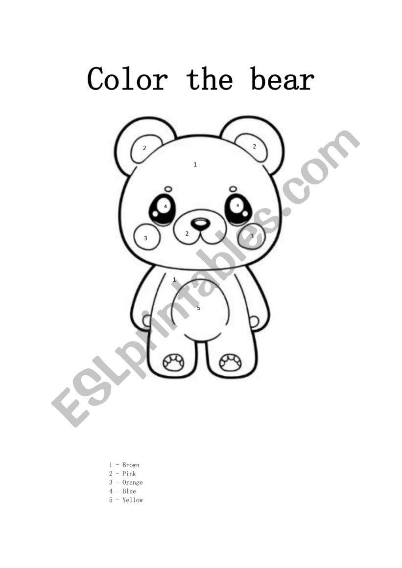 Color the bear worksheet