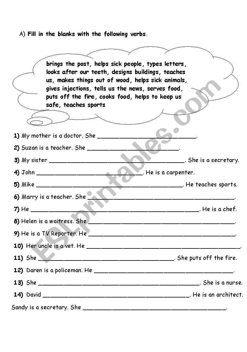 jobs worksheet