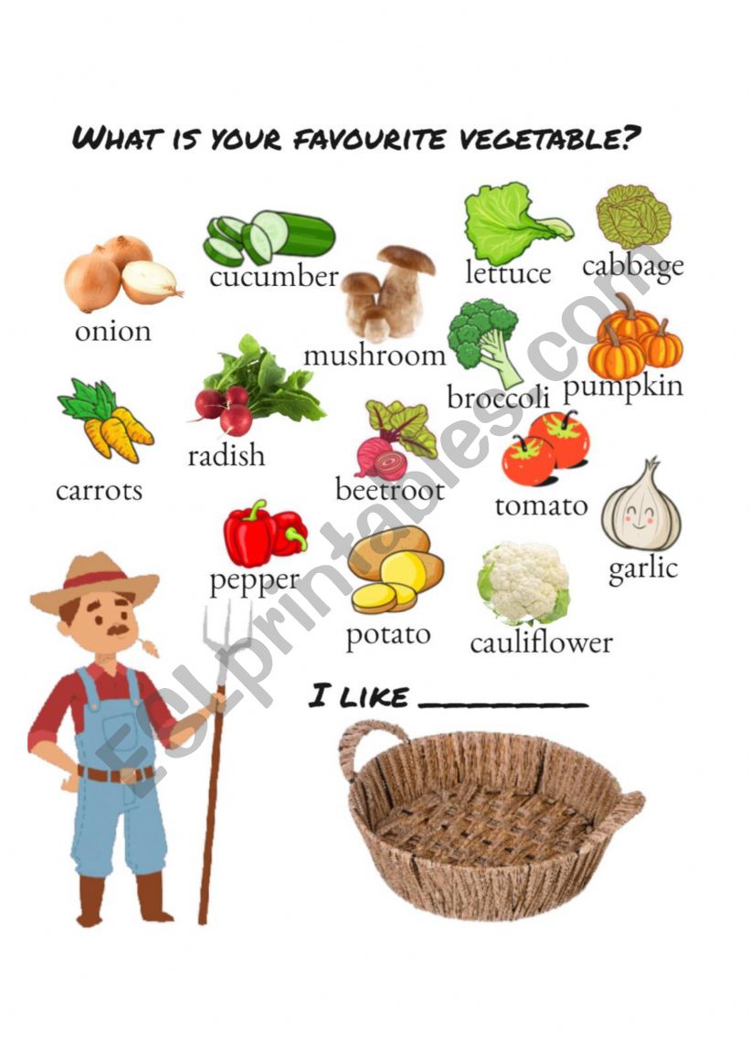 Vegetables worksheet