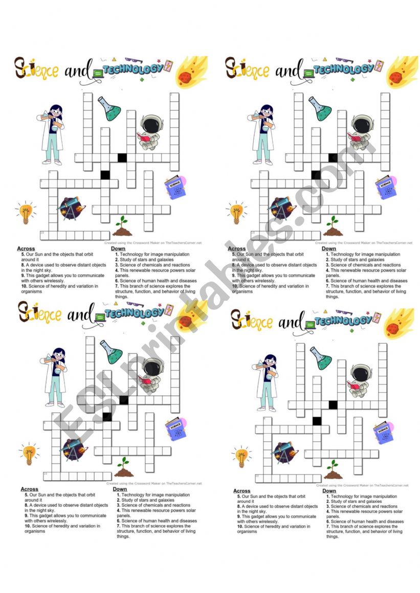 Science and technology crossword