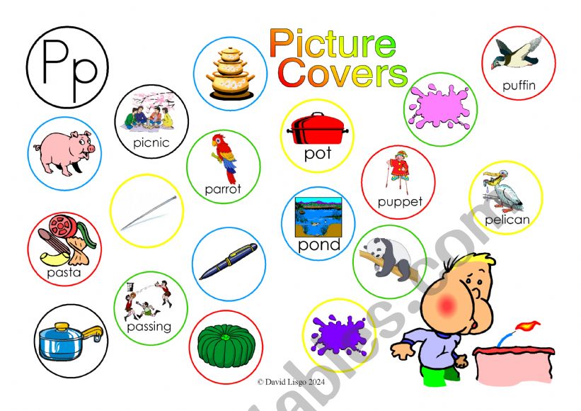 Pp Picture Covers: An exercise in phonics with answer key and cumulative notes.