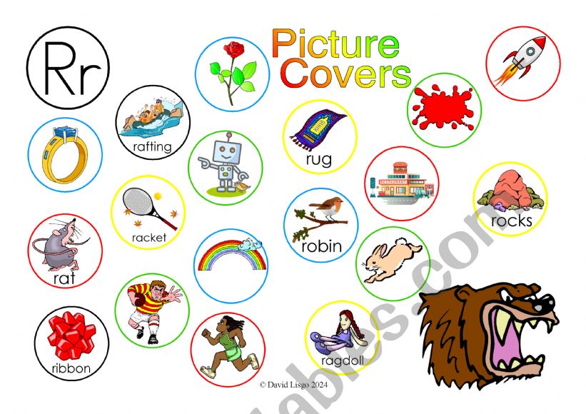Rr Picture Covers: An exercise in phonics with answer key and cumulative notes.
